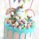 Торт радужный единорог для девочки TRED013362 фото и оформление торта