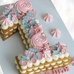 Торт цифра Один на годик TCOG013373 фото и оформление торта