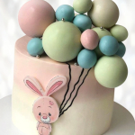Торт зайчонок с воздушными шарами TZVS013383 фото и оформление торта