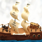 Торт пиратская шхуна TPSH013394 фото и оформление торта