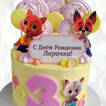 Торт Кошечки и Собачки на 3 года TKS30013399 фото и оформление торта