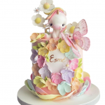 Торт Желто-фиолетовый с бабочками TZHB013377