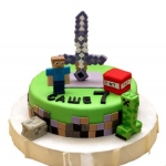 Торт детский с мечом из Майнкрафт №720