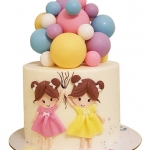 Торт Девочки с шариками №2348