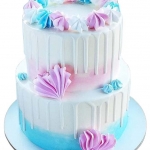 Торт двухъярусный с подтеками №2558