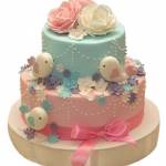 Торт двухъярусный с птичками №624