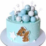 Торт Голубой для мальчика на 1 год №1924