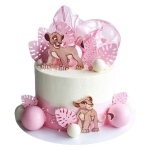 Торт Король Лев бело-розовый №2851