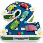 Торт виде Двойки с машинками №1400