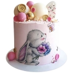 Торт Зайка с цветами №2877