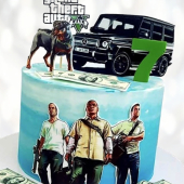 Торт ГТА на 7 лет TG7L0013328 фото и оформление торта