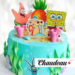 Губка Боб со съедобной картинкой GBSS013334 фото и оформление торта