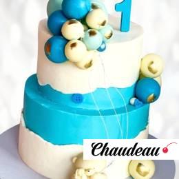 Двухэтажный торт на годик DTG0013335 фото и оформление торта