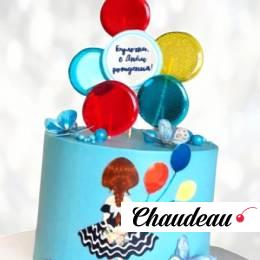 Торт Девочка с воздушными шарами TDVS013342 фото и оформление торта