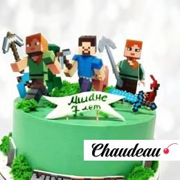 Торт с персонажами Майнкрафт TPM0013349 фото и оформление торта