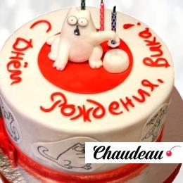 Торт с рыжим котом на день рождения TRKD013354 фото и оформление торта