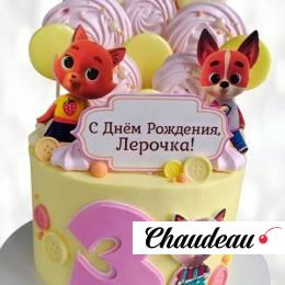 Торт Кошечки и Собачки на 3 года TKS30013399 фото и оформление торта