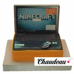Торт детский Майнкрафт в виде ноутбука №655