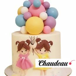 Торт Девочки с шариками №2348