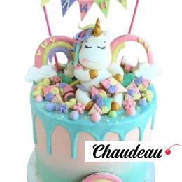 Торт для девочки с единорогом и радугой №2395