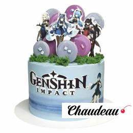 Торт Геншин Импакт без мастики №2813 Торт Геншин Импакт без мастики №2813