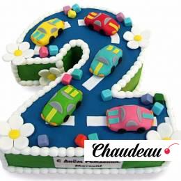 Торт виде Двойки с машинками №1400