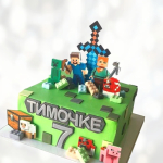 Торт Майнкрафт мальчику на семь лет TMMS013431 фото и оформление торта