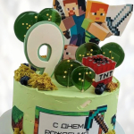 Торт в стиле игры Майнкрафт TSIM013434 фото и оформление торта