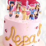 Торт Майнкрафт розового цвета TMRC013436 фото и оформление торта