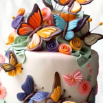 Торт принцесса и порхающие бабочки TPPB013458 фото и оформление торта