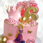 Торт Рапунцель с золотой короной TRZK013469 фото и оформление торта