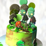 Торт Растения против зомби без мастики TRZM013471 фото и оформление торта