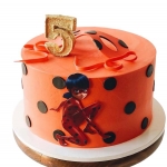 Торт Леди Баг на 5 лет без мастики №2402