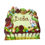 Торт Майнкрафт с взрывчаткой и кубиками №1507