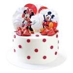 Торт Микки и Минни Маус с клубникой без мастики №2973