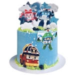 Торт Робокар Поли голубой №2766