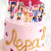 Торт Майнкрафт розового цвета TMRC013436 фото и оформление торта