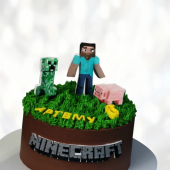 Торт Крипер и Свинка Майнкрафт TKSM013438 фото и оформление торта