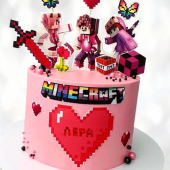 Торт Minecraft с сердцем TMS00013440 фото и оформление торта