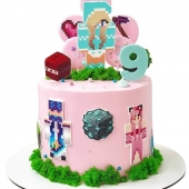 Торт Майнкрафт на день рождения девочке №2055