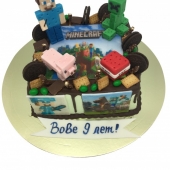 Торт Майнкрафт на день рождения мальчику 9 лет №1379