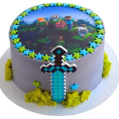 Торт Майнкрафт с мечом №2503