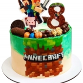 Торт Майнкрафт со сладостями №2188