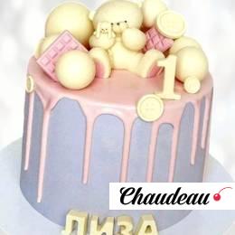 Торт на 1 годик Елизавете T1GE013424 фото и оформление торта