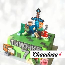 Торт Майнкрафт мальчику на семь лет TMMS013431 фото и оформление торта