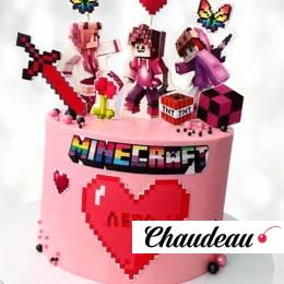 Торт Minecraft с сердцем TMS00013440 фото и оформление торта