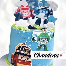 Торт Робокар Поли небесного цвета TRPN013485 фото и оформление торта