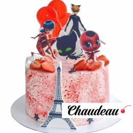 Торт Леди Баг с ягодами №1523 Торт Леди Баг с ягодами №1523