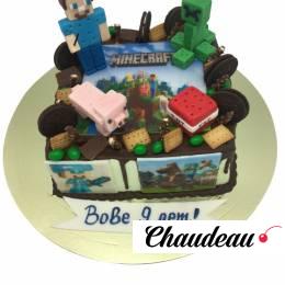 Торт Майнкрафт на день рождения мальчику 9 лет №1379