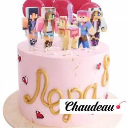 Торт Майнкрафт розовый №2049